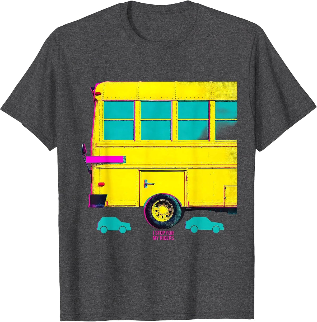 Men's I Stop For My Riders Funny School Bus Driver Gift T-Shirt - Dark Heather Grey