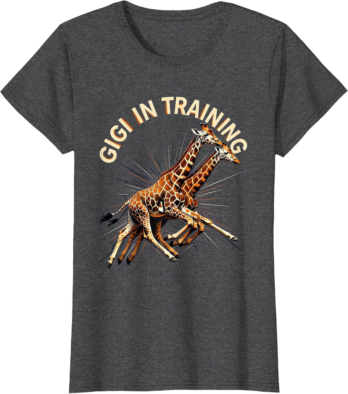 Women's Gigi In Training Grandma To Be Design T-Shirt - Dark Heather Grey