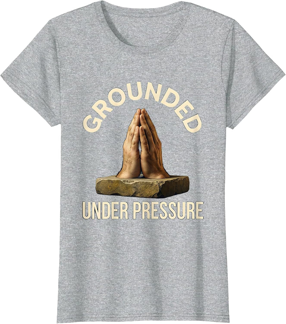 Women's Grounded Under Pressure Anxiety Awareness Design T-Shirt - Heather Grey