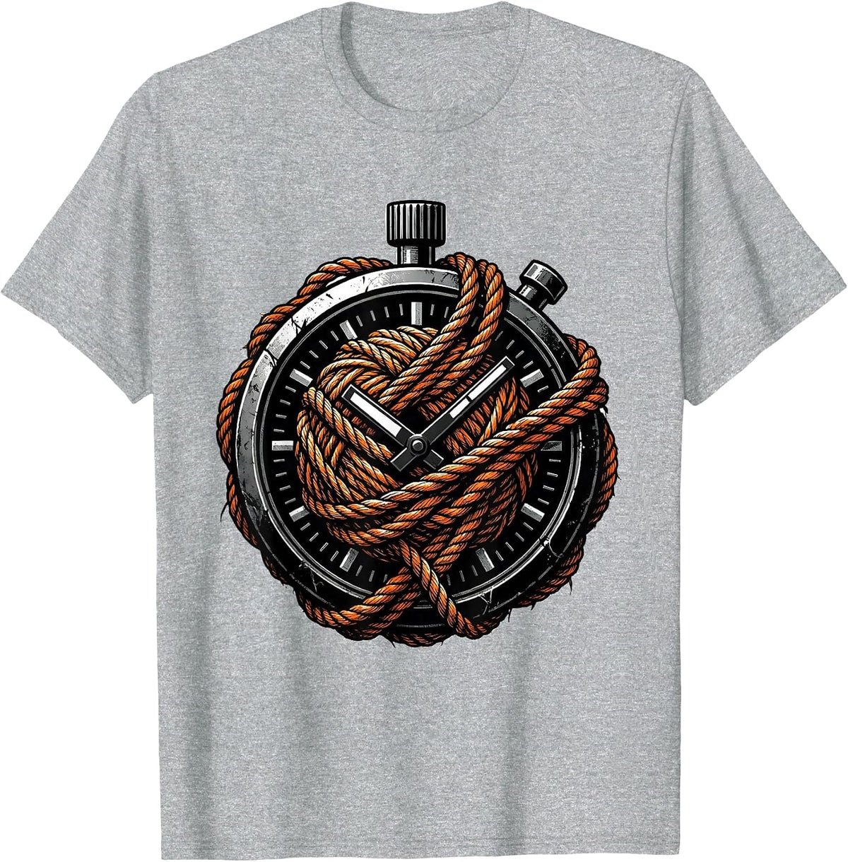 Men's Chaos Coordinator Stopwatch Tangled in Yarn T-Shirt - Heather Grey