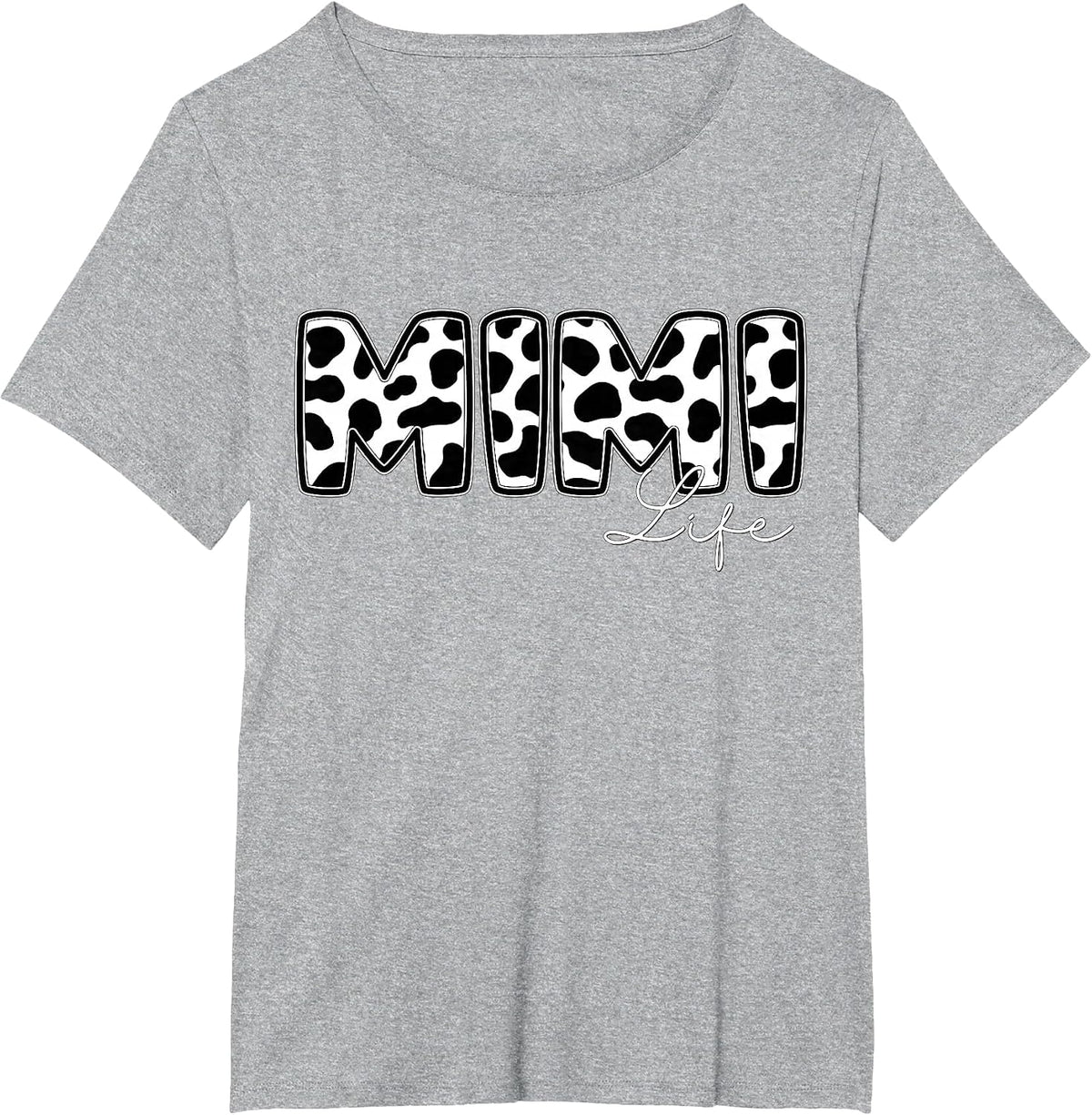 Mimi Life Cow Print Family Matching T-Shirt - Heather Grey
