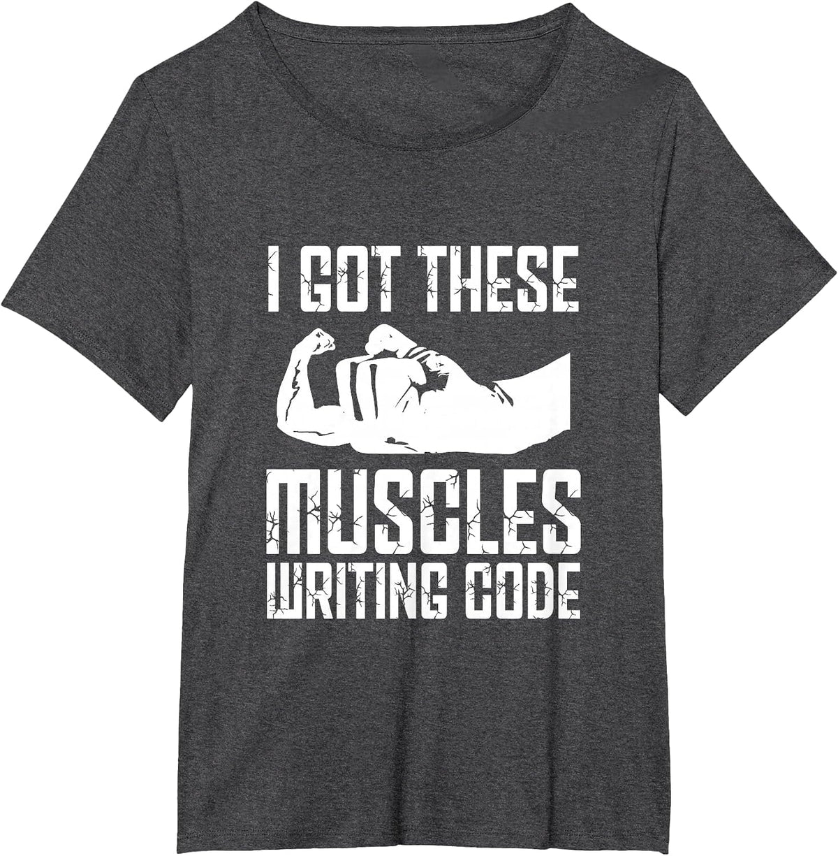 Funny Programming Programmer Muscles Coder Software Engineer T-Shirt - Dark Heather Grey