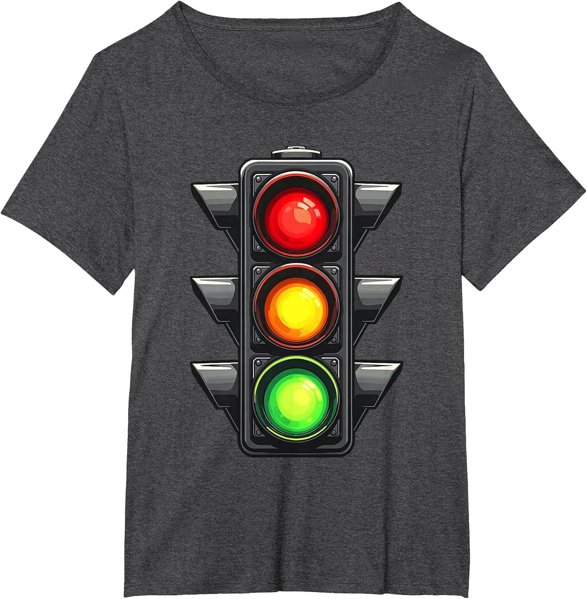 Traffic Light Shirt Adult Kids Traffic Light Costume T-Shirt - Dark Heather Grey