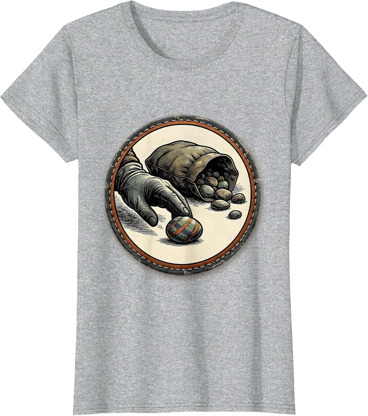 Women's Sealed Badge Gloved Hand Rock Collector Geology Humor T-Shirt - Heather Grey