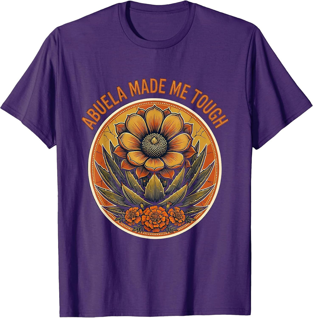 Abuela Made Me Tough Hispanic Heritage Design T-Shirt - Purple