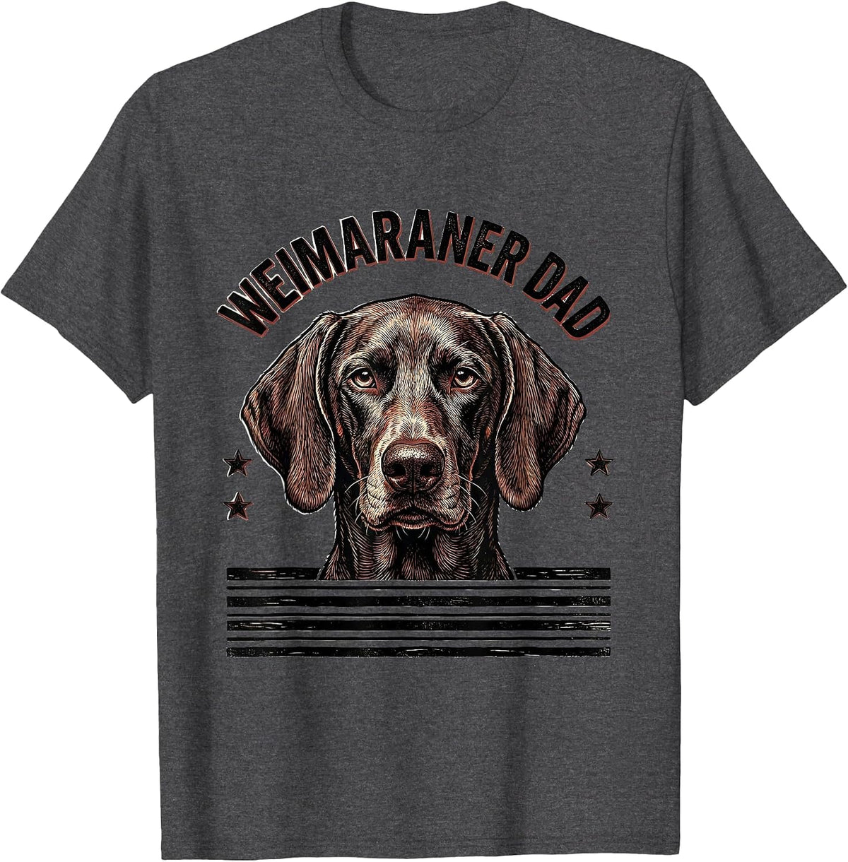Weimaraner Dad Patriotic Dog Breed Pride 4th of July T-Shirt - Dark Heather Grey