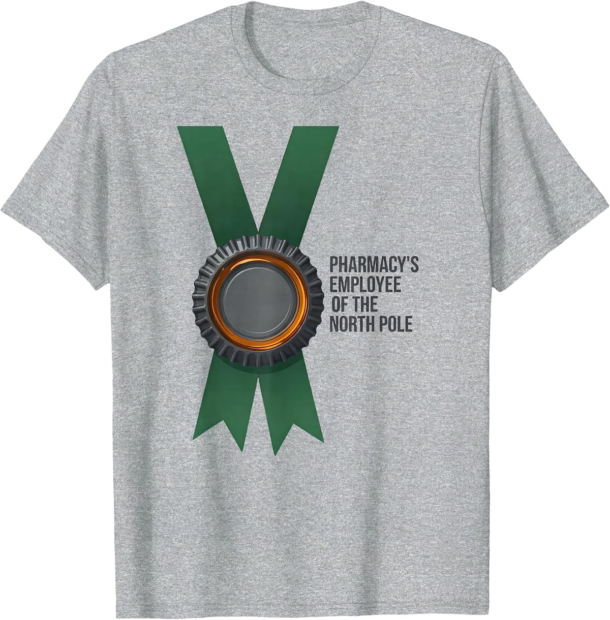 Men's Pharmacy's Employee Of The North Pole Funny Pharmacist Tech T-Shirt - Heather Grey