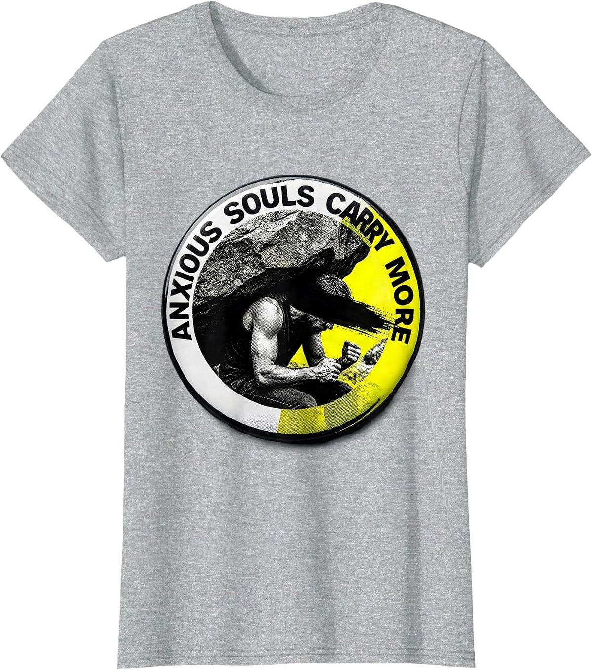 Anxious Souls Carry More Weighted Anxiety Design T-Shirt - Heather Grey