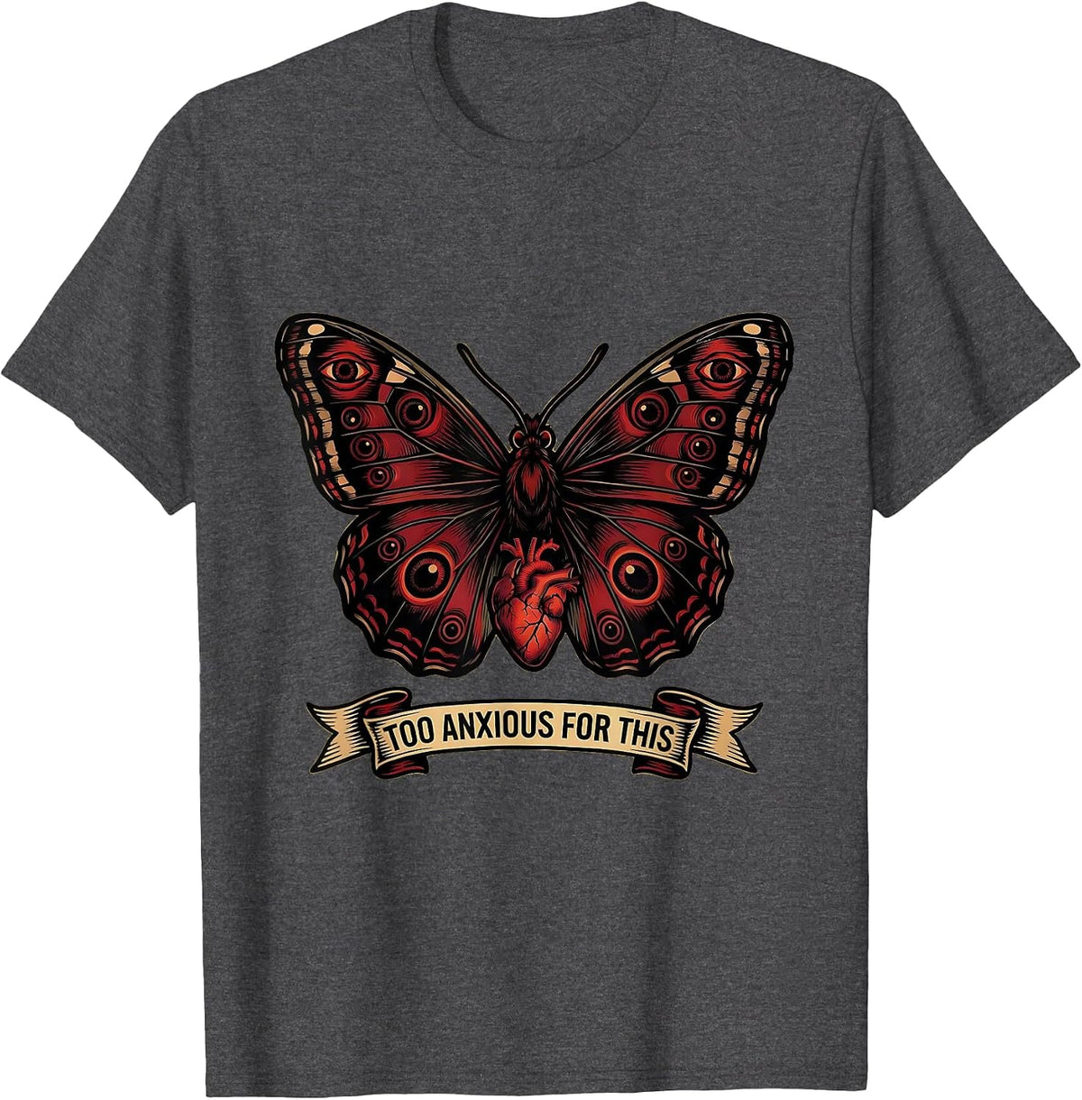 Too Anxious For This Mental Health Awareness Design T-Shirt - Dark Heather Grey
