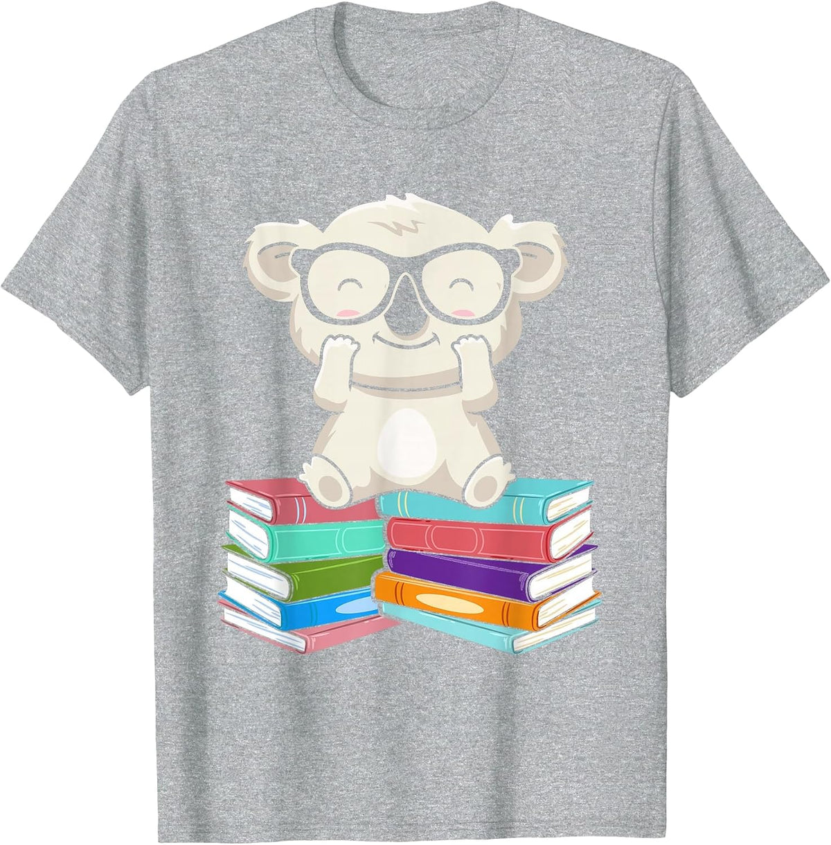 Bookworm Koala Bear Reading Librarian Koala Bear T-Shirt - Heather Grey