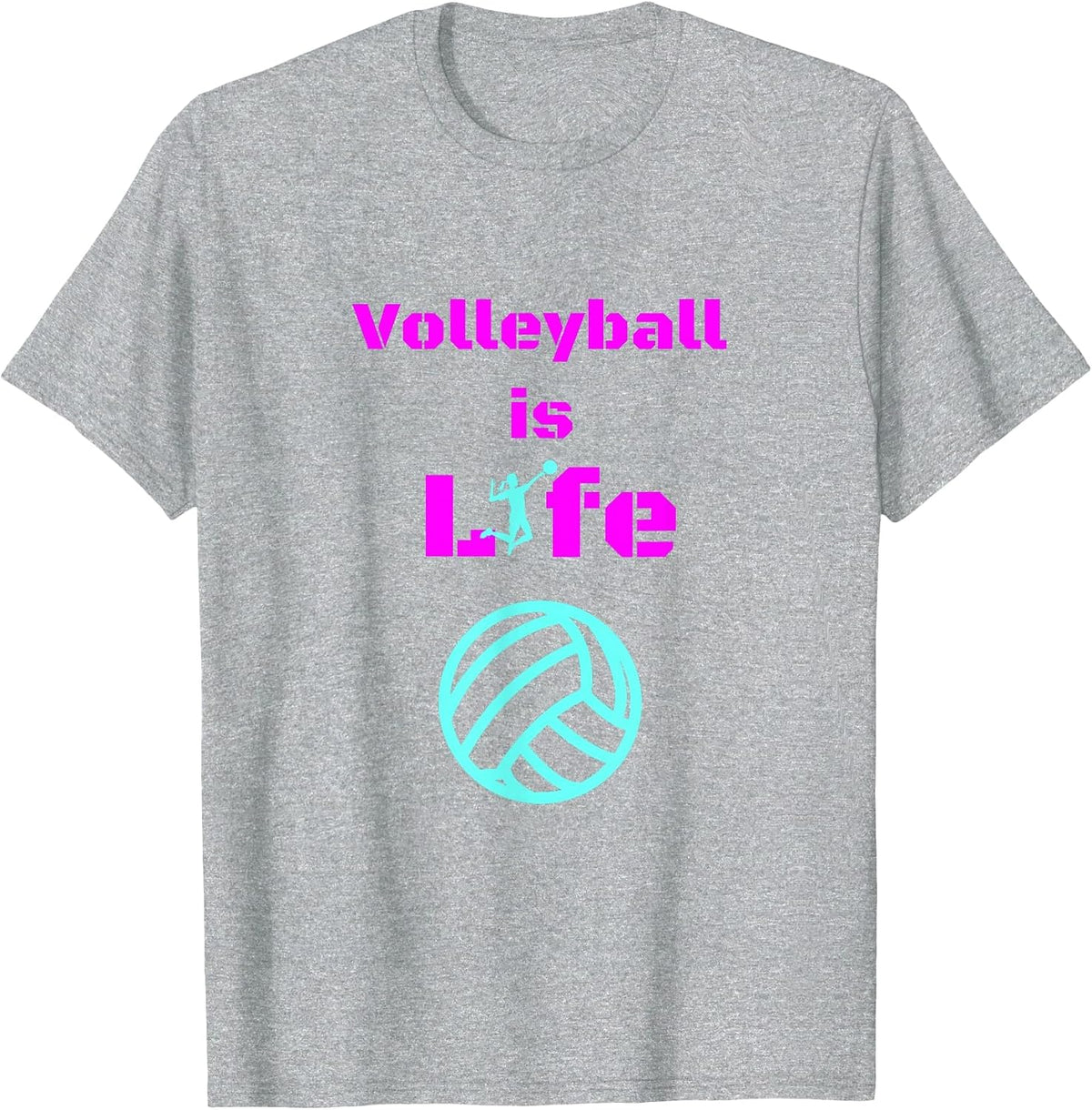 Volleyball is Life Tee Shirt T-Shirt - Heather Grey