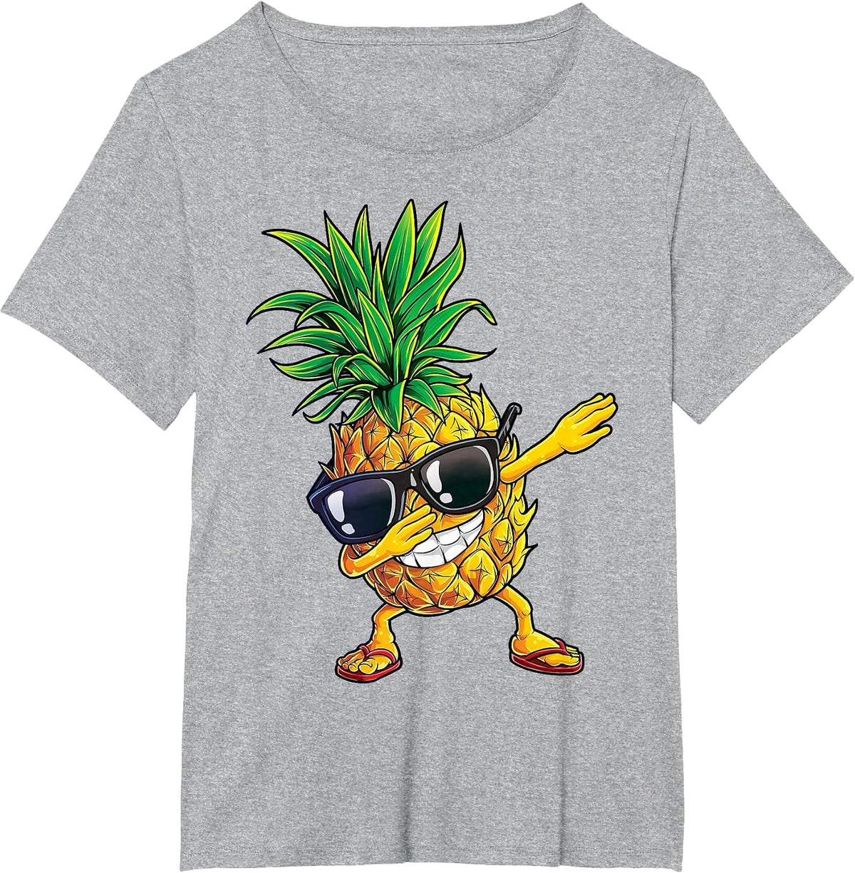 Dabbing Pineapple Sunglasses Aloha Beaches Hawaii Hawaiian T-Shirt - Heather Grey