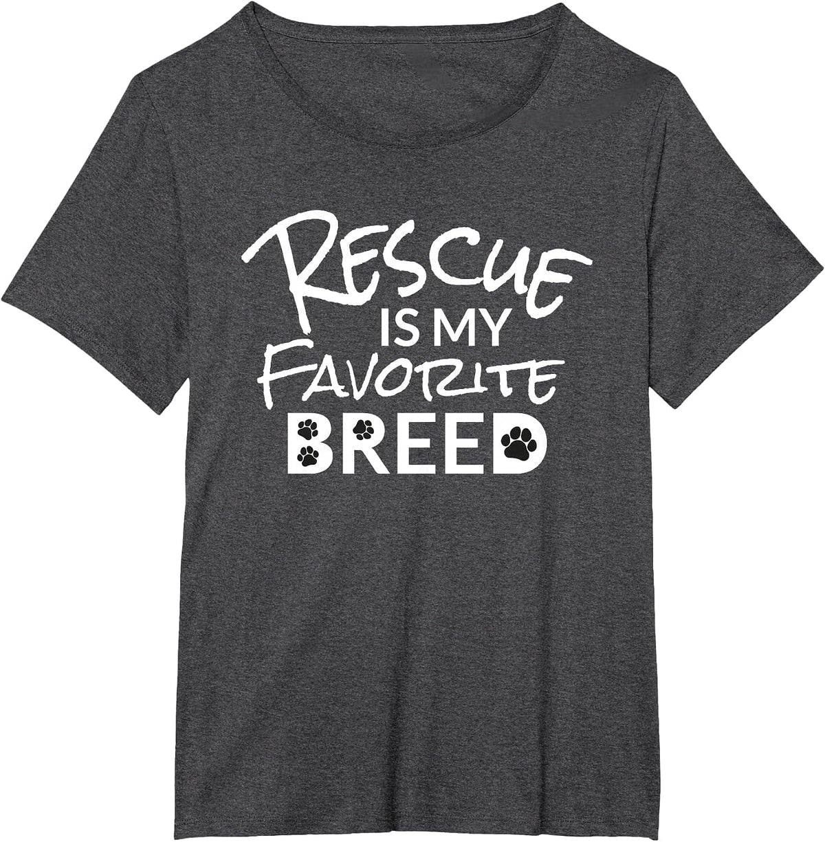 Rescue is My Favorite Breed Mutt Lovers T-Shirt - Dark Heather Grey