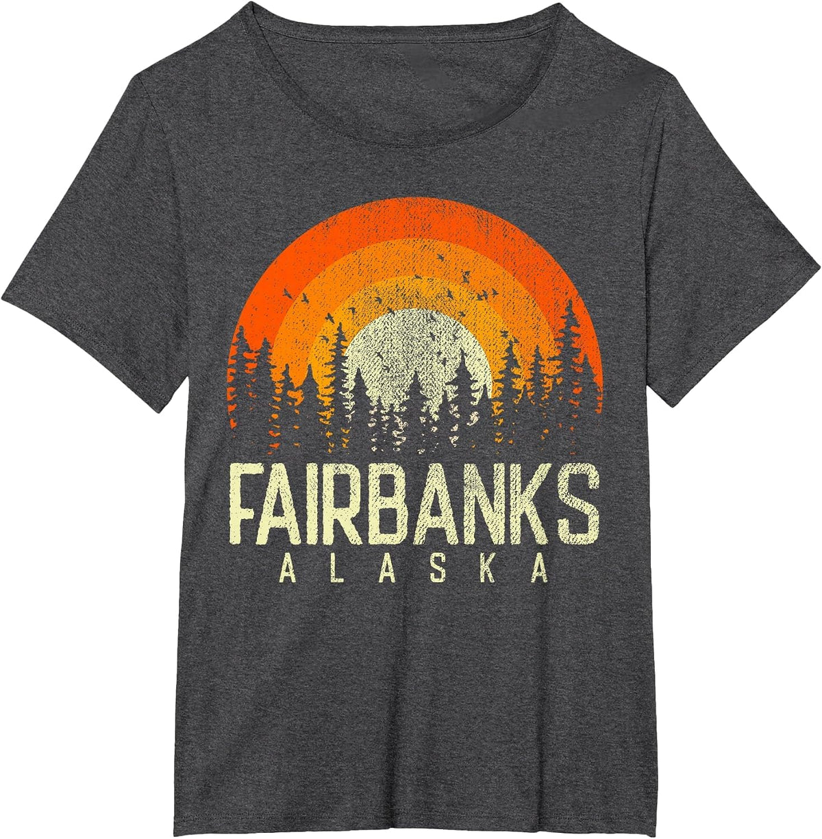 Fairbanks Alaska, Retro Style Vintage 60s 70s 80s 90s T-Shirt - Dark Heather Grey