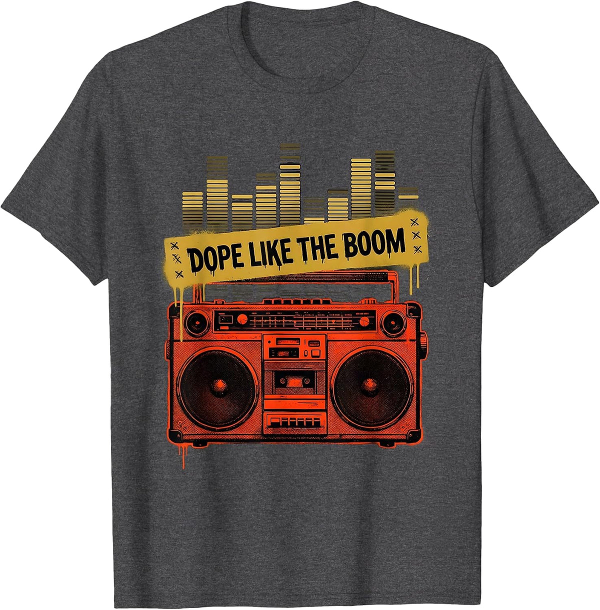 Dope Like The Boom Retro 90s Hip Hop Rap Music Quote T-Shirt - Dark Heather Grey