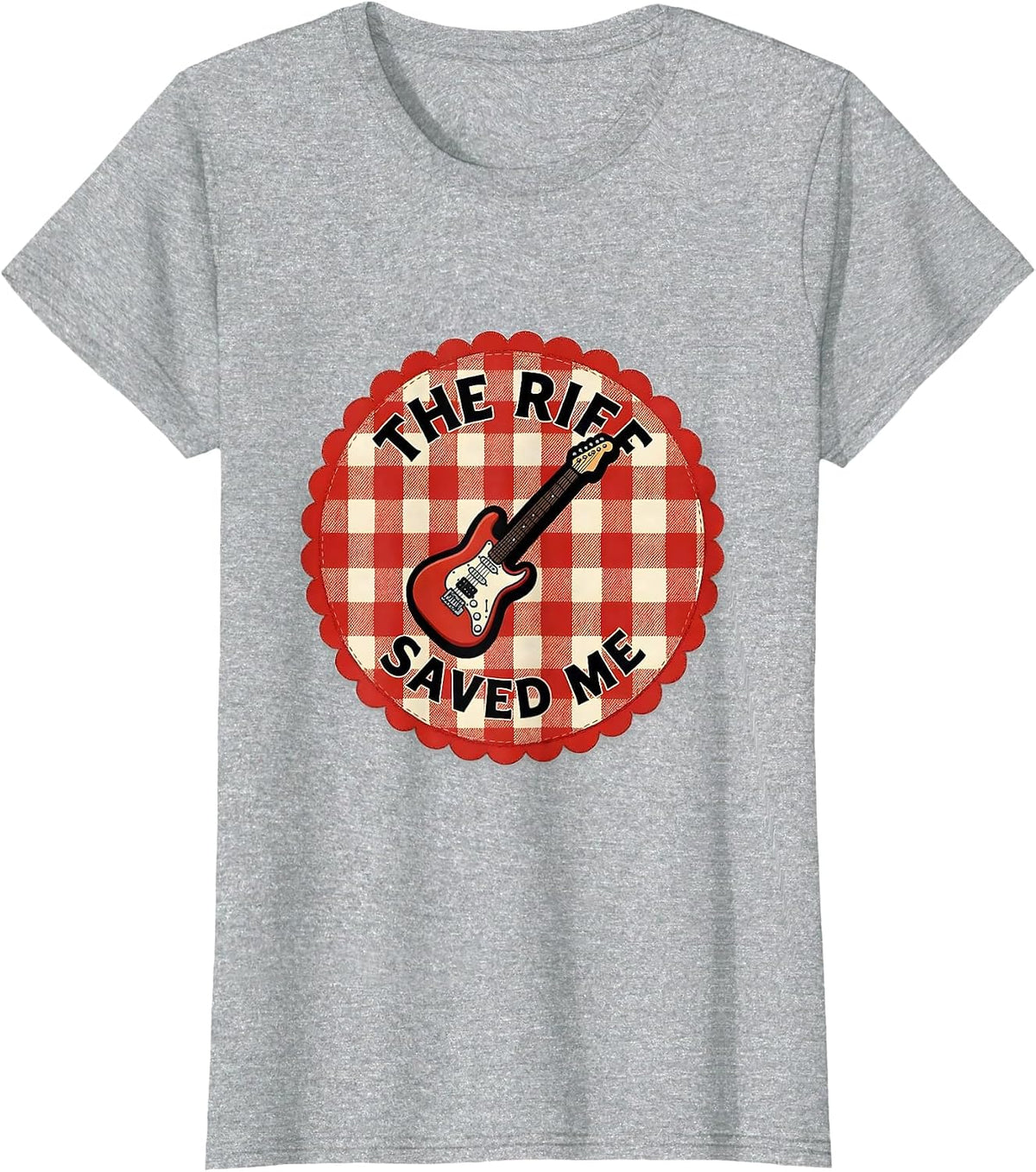The Riff Saved Me Heavy Metal Guitar Design T-Shirt - Heather Grey