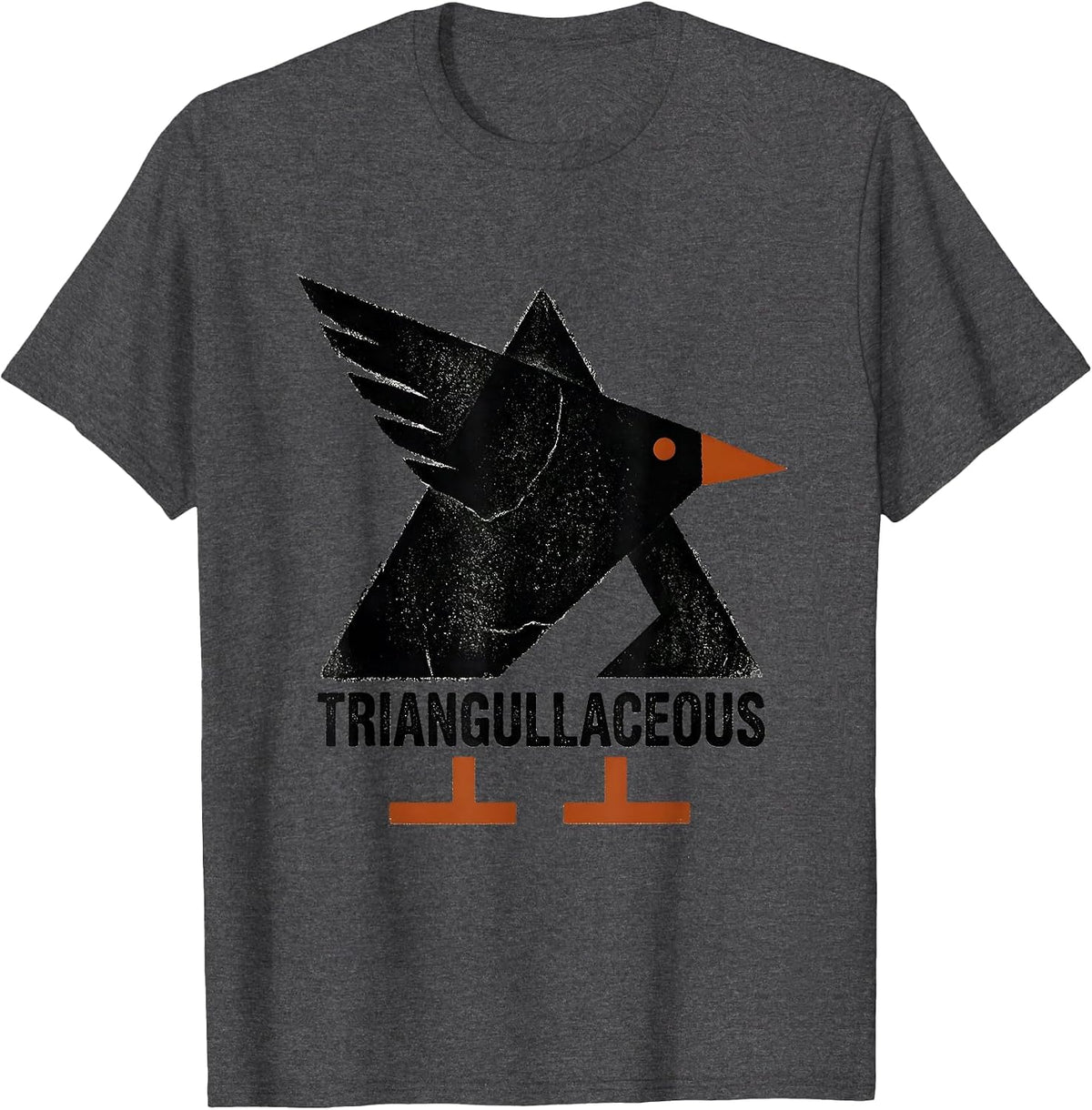 Triangullaceous Rubber Stamp Pun Humor Bird Lover Math T-Shirt - Dark Heather Grey