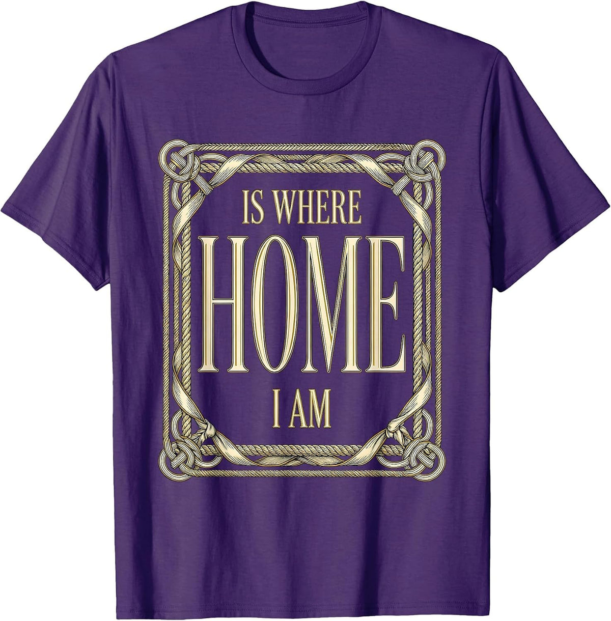 Home Is Where I Am Turtle Wanderer Design T-Shirt - Purple