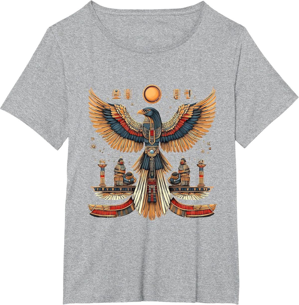Ancient Egypt Falcon Egypt Mythology Egyptology Egyptian God T-Shirt - Heather Grey