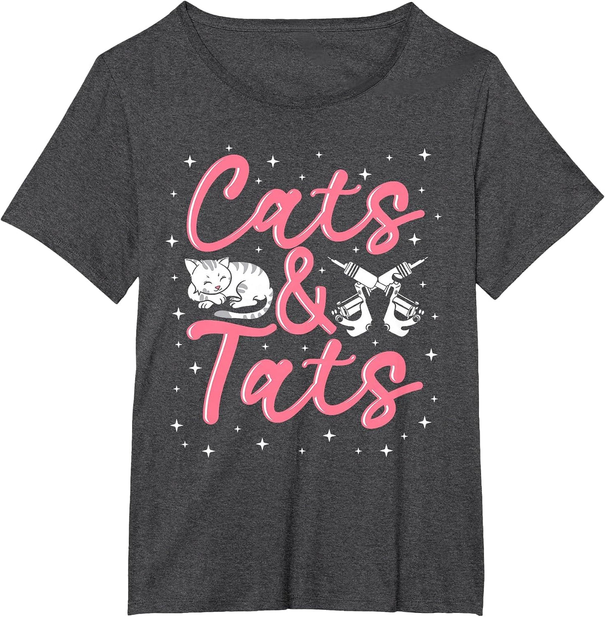 Tattoo Artist Cat Lover Tattooist Machine Tattooed Ink Style T-Shirt - Dark Heather Grey
