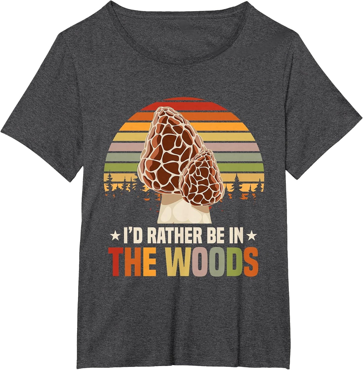 Funny Morel Mycology Mushrooms T-Shirt - Dark Heather Grey