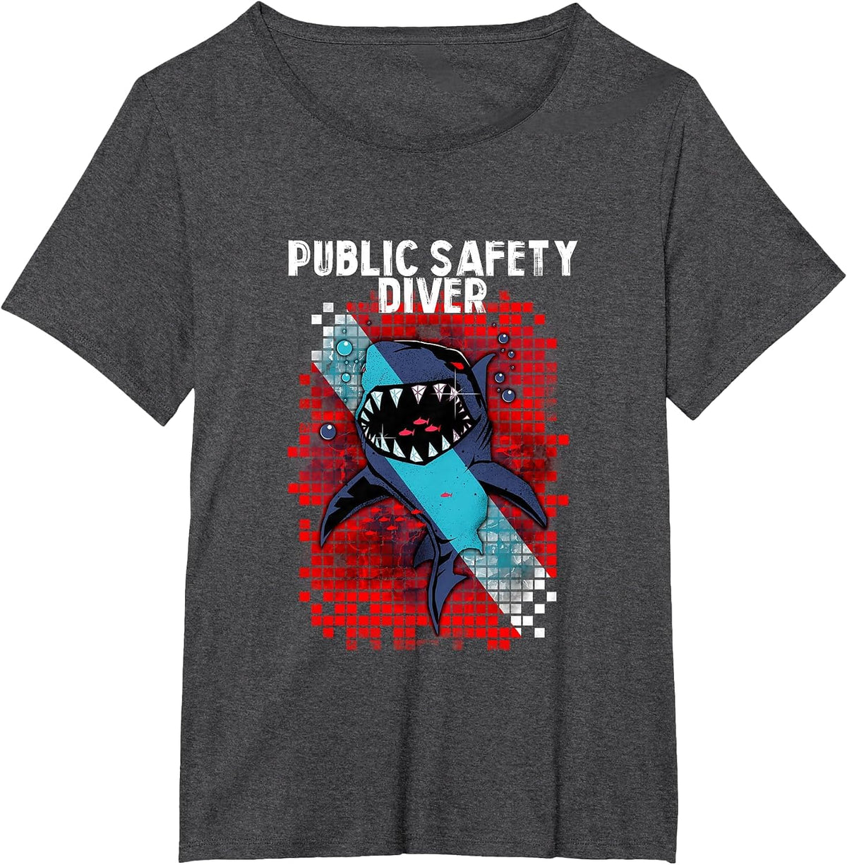 Scuba Dive Flag Public Safety Diver Rescue Search Recovery T-Shirt - Dark Heather Grey
