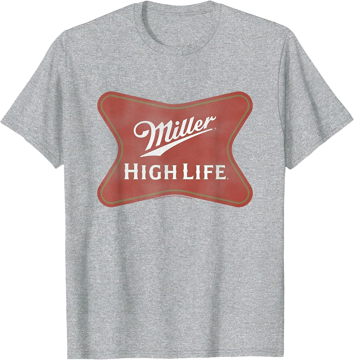 Miller High Life Faded Vintage Classic Logo T-Shirt - Heather Grey