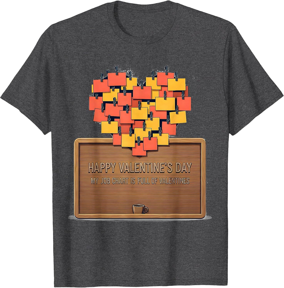 Happy Valentine's Day, My Job Chart Is Full Of Valentines T-Shirt - Dark Heather Grey