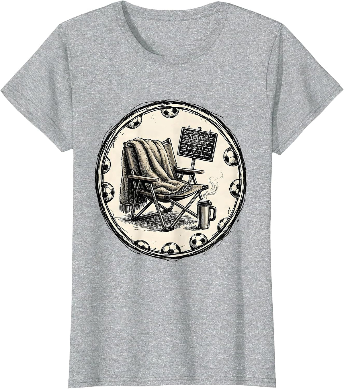 Women's Soccer Dad Sideline Scene Graphic T-Shirt - Heather Grey
