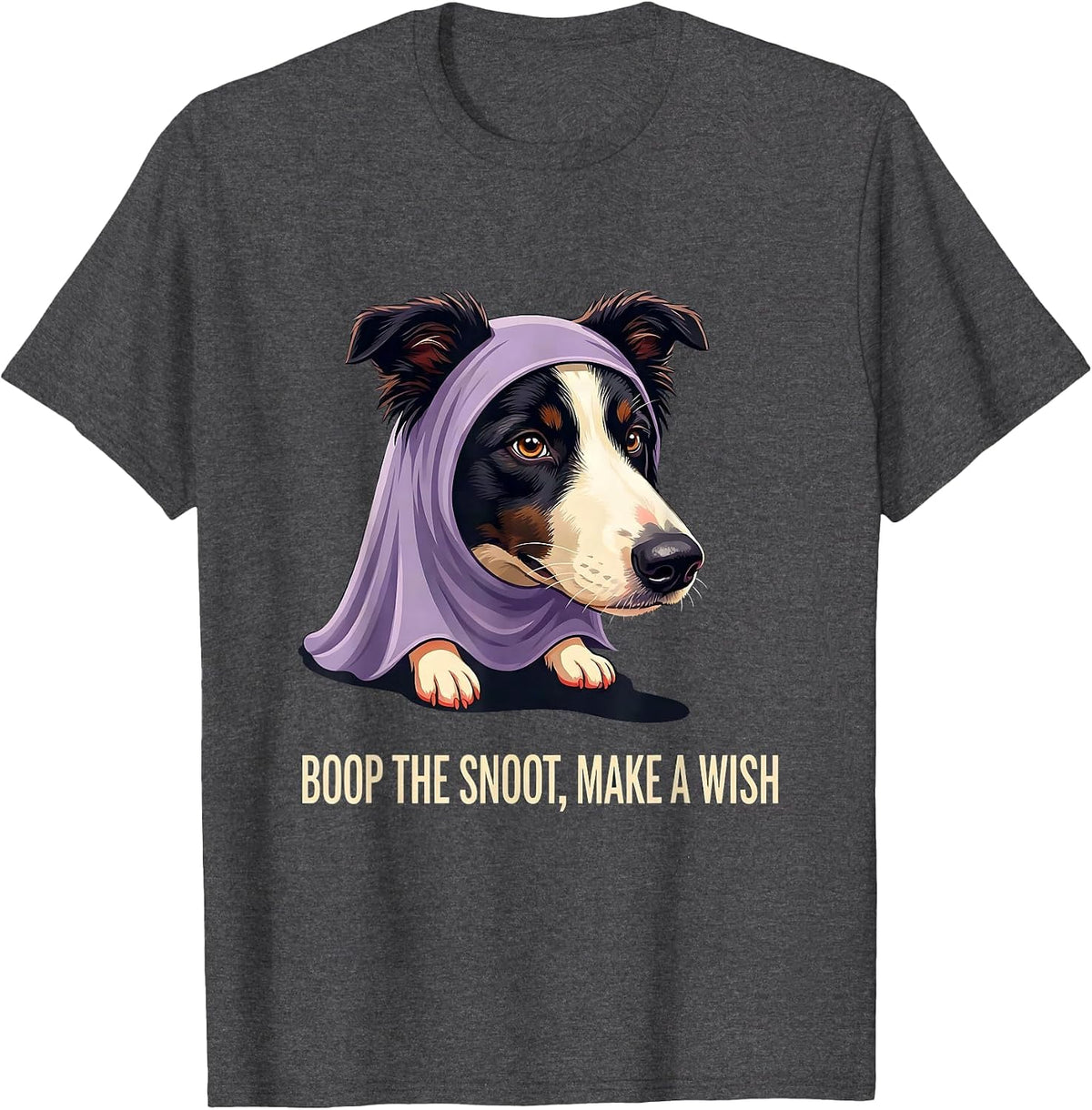 Boop The Snoot Make A Wish Funny Halloween Dog Mom T-Shirt - Dark Heather Grey