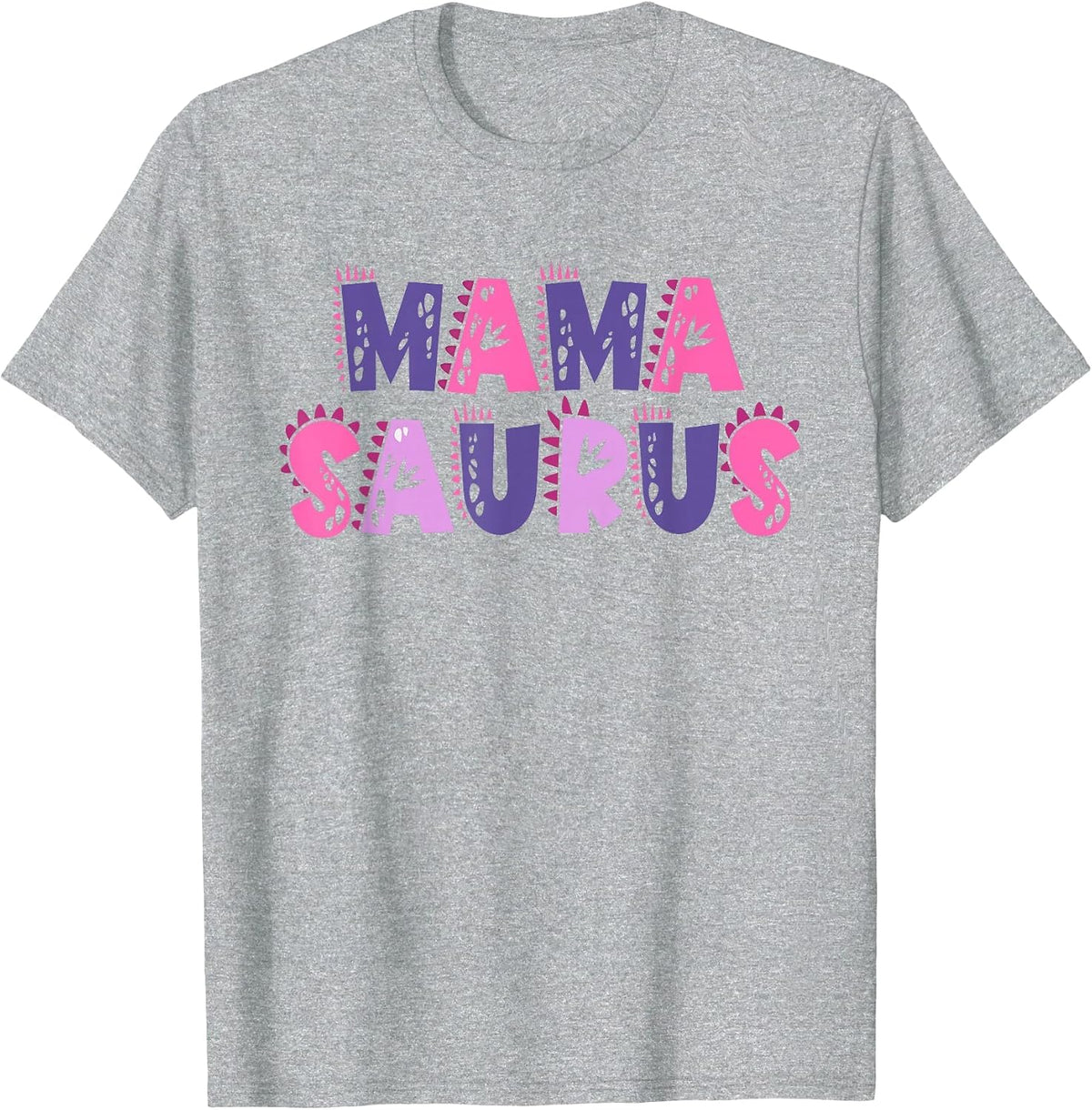 Mama Saurus Matching Family Birthday Dinosaur Men Women Kid T-Shirt - Heather Grey