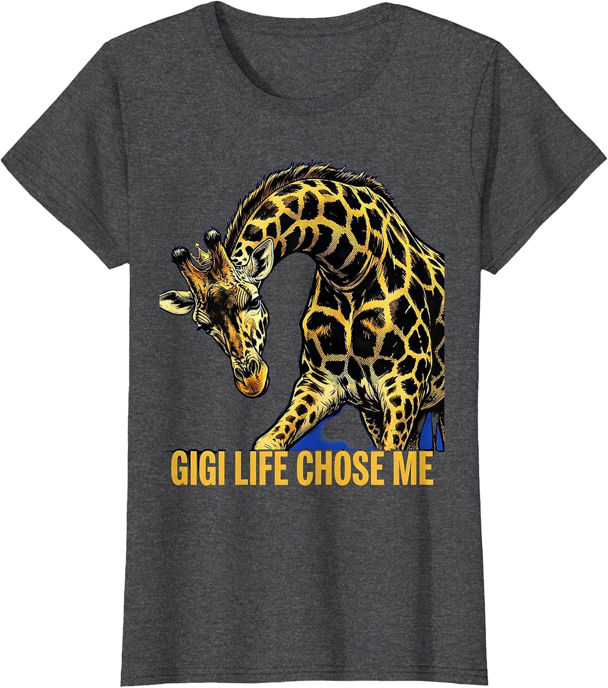 Women's Gigi Life Chose Me Proud Grandma Design T-Shirt - Dark Heather Grey