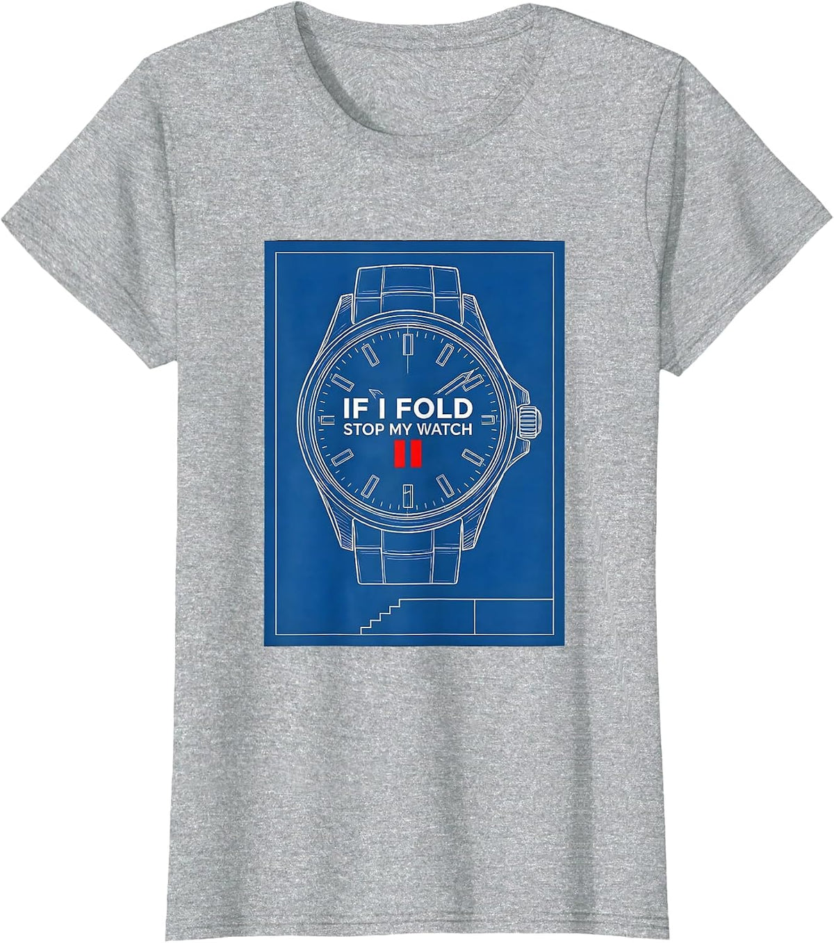 Women's If I Fold, Stop My Watch Funny Runner Marathon Gift T-Shirt - Heather Grey