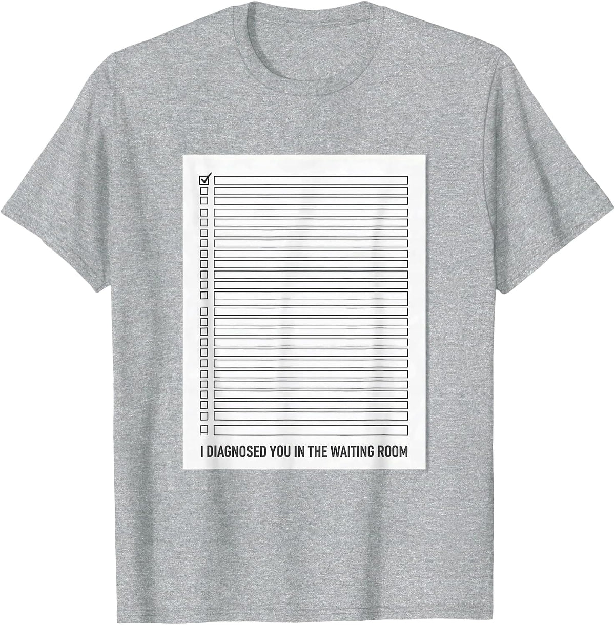 Men's I Diagnosed You In The Waiting Room Funny Therapist Dark T-Shirt - Heather Grey