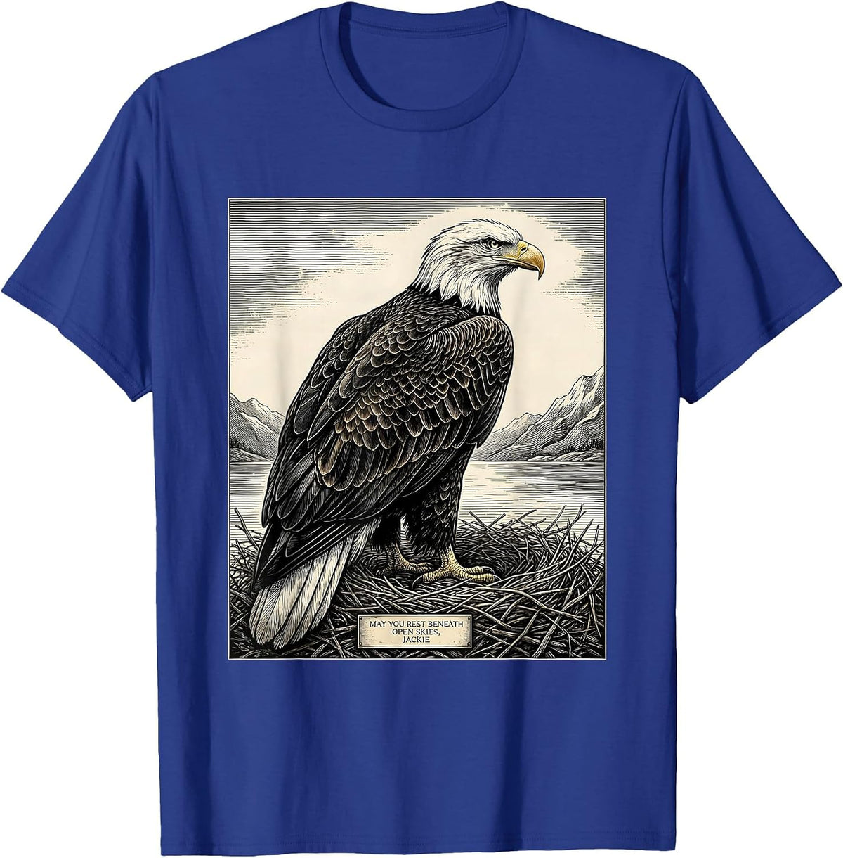 Men's May You Rest Beneath Open Skies, Jackie Memorial Tribute T-Shirt - Royal Blue