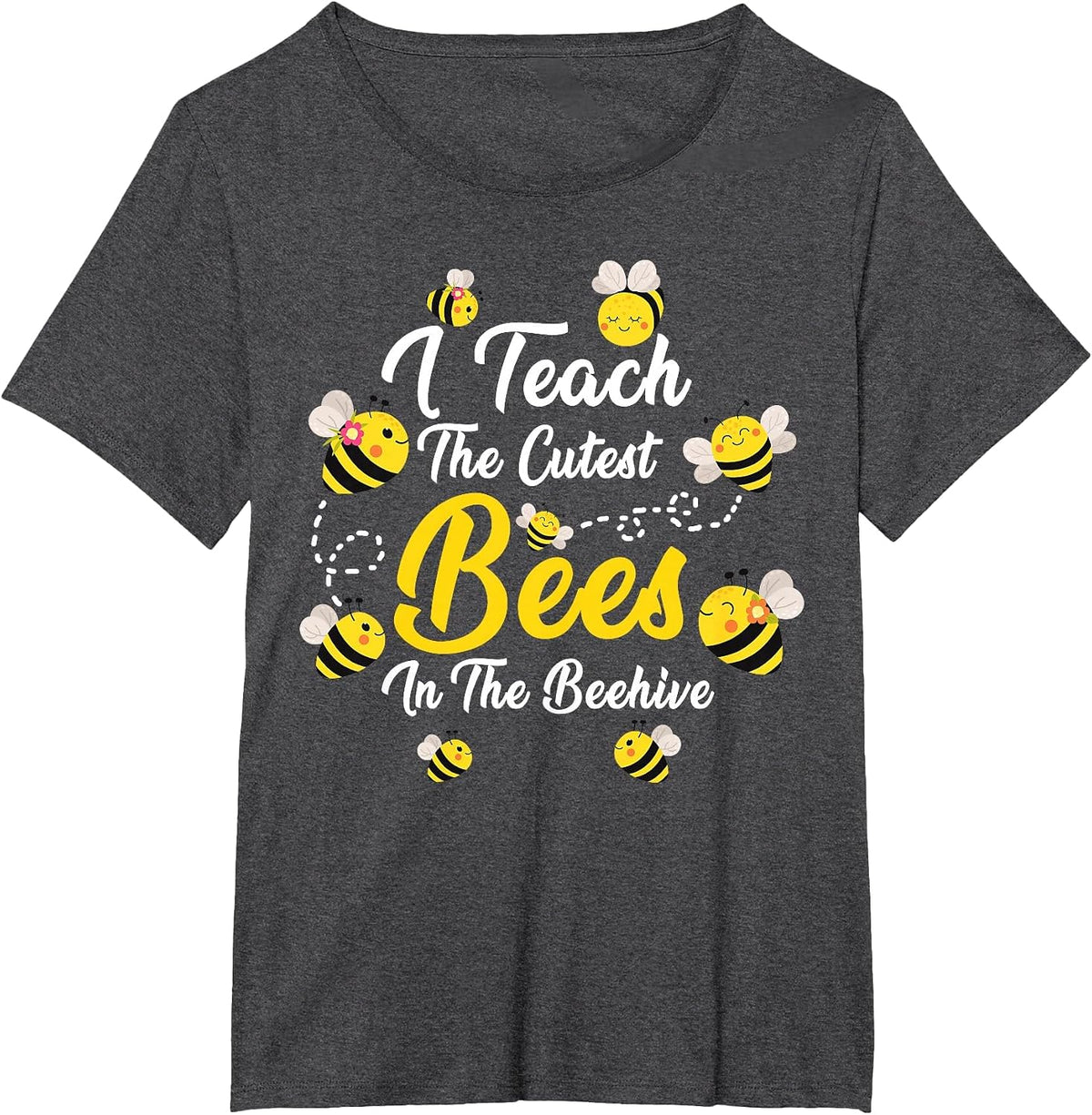 Cute I Teach The Cutest Bees in The Beehive Teacher's Day T-Shirt - Dark Heather Grey
