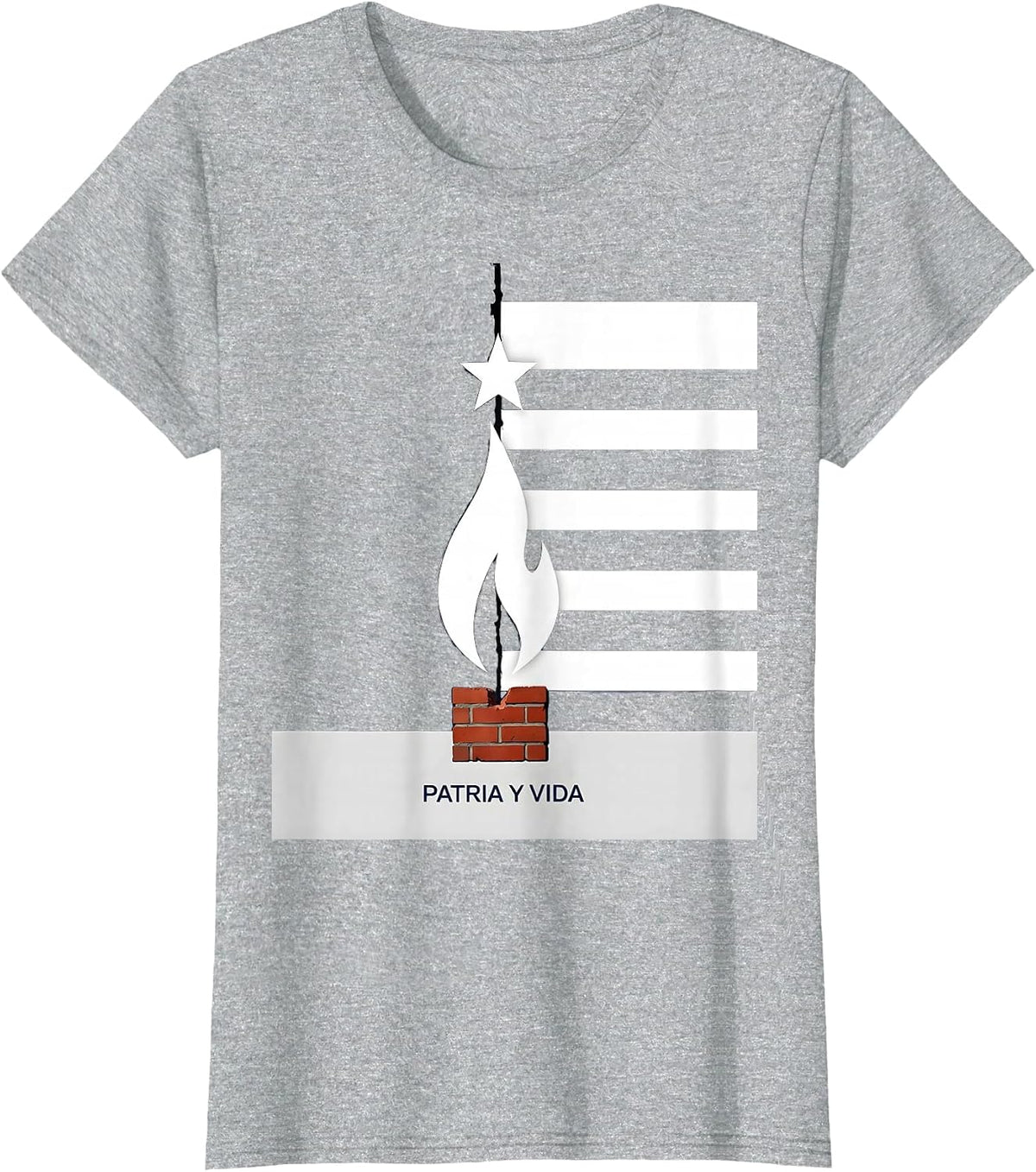 Patria Y Vida Cuban Heritage Flag Pride Humor T-Shirt - Heather Grey