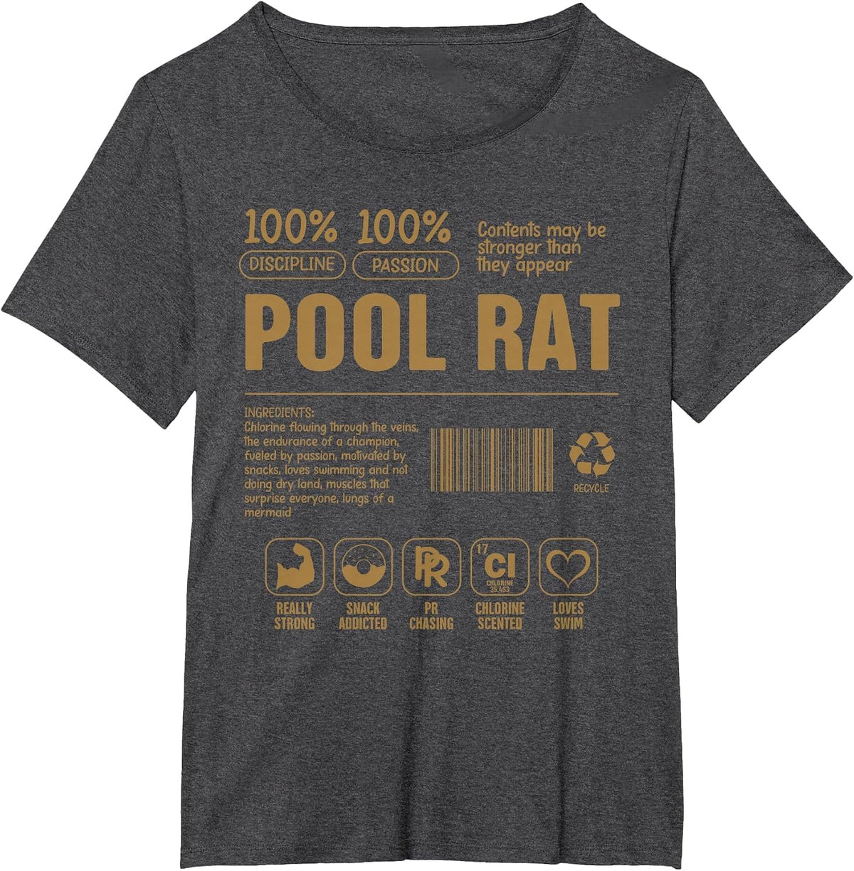 Swimming Swimmer Swim Mom Swim Dad Pool Rat Definition T-Shirt - Dark Heather Grey