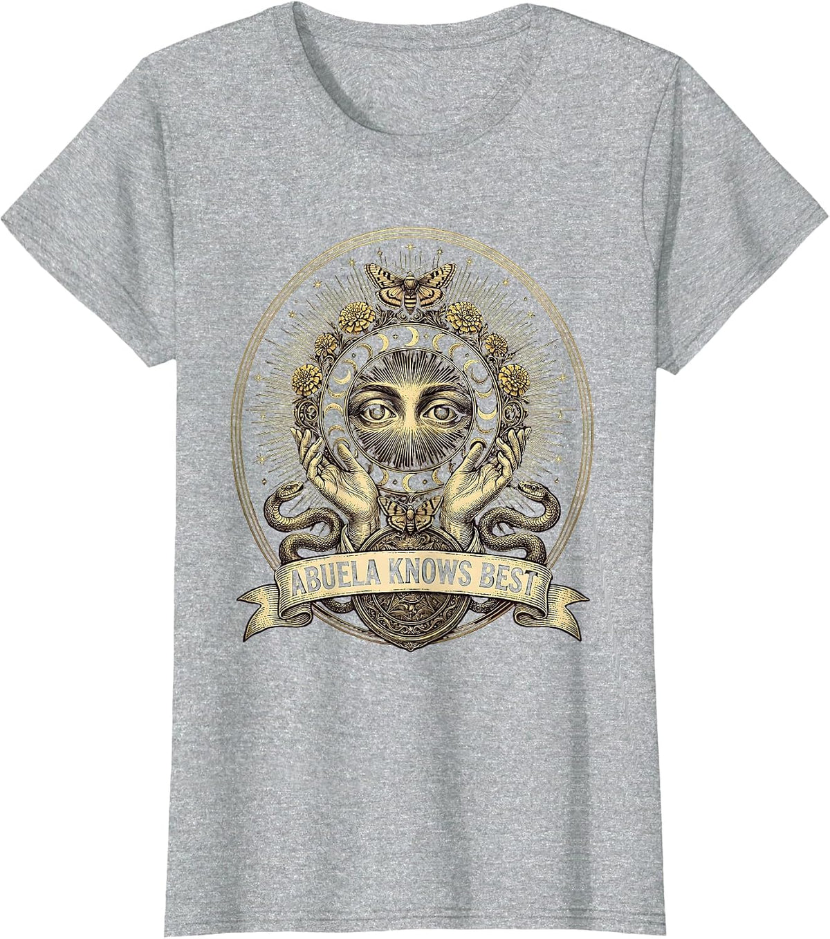 Women's Abuela Knows Best Mexican Grandmother Design T-Shirt - Heather Grey