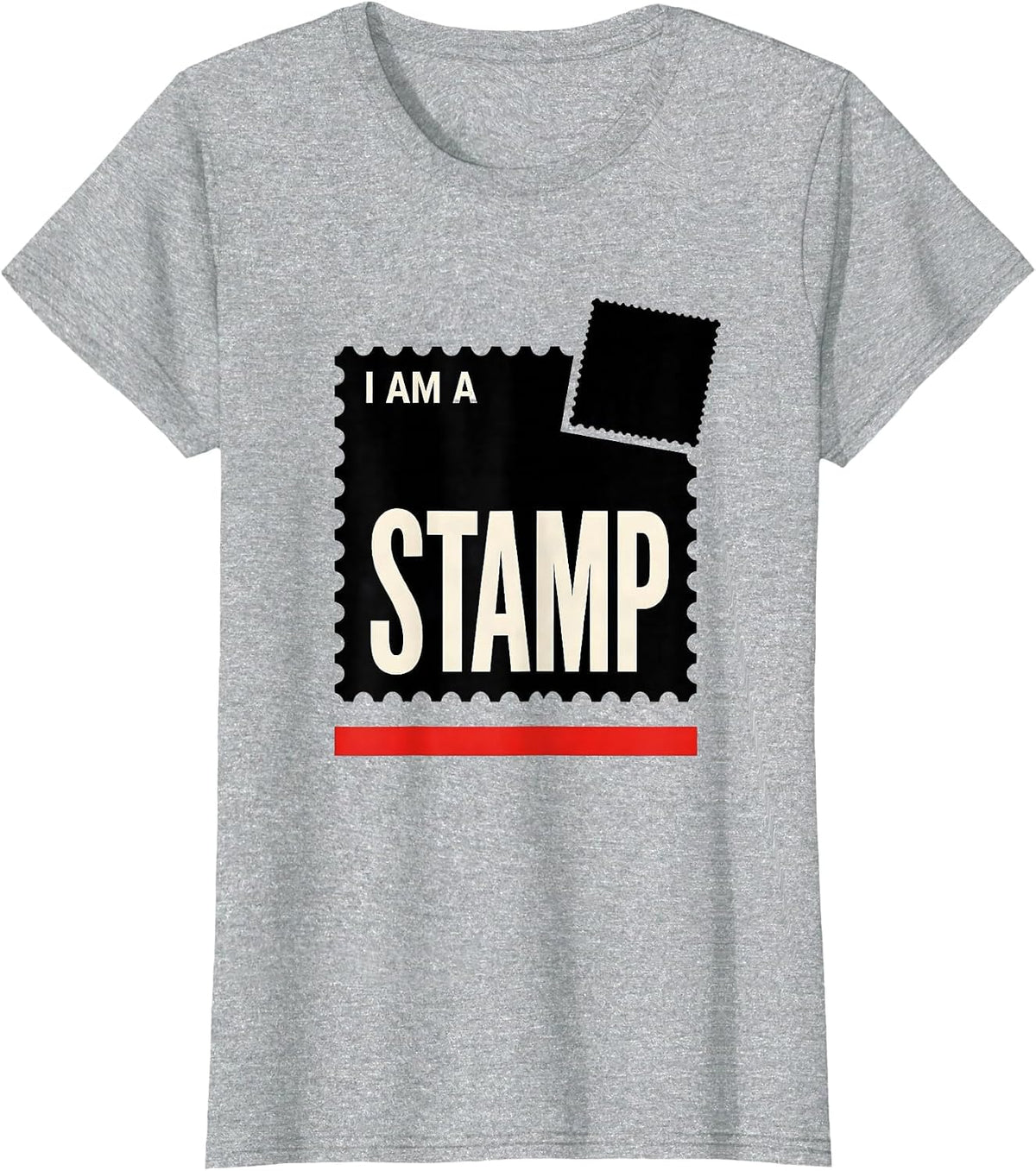 Women's I Am A Stamp Funny Halloween Group Costume Matching T-Shirt - Heather Grey