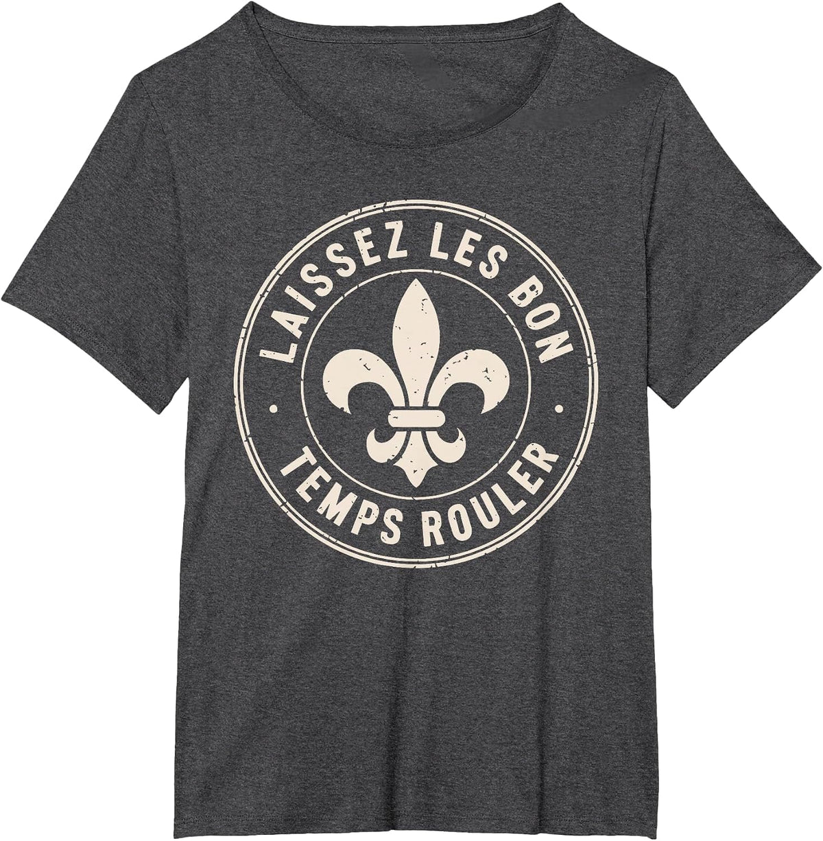 Laissez les Bon Temps Rouler Mardi gras Fleur de lis T-Shirt - Dark Heather Grey