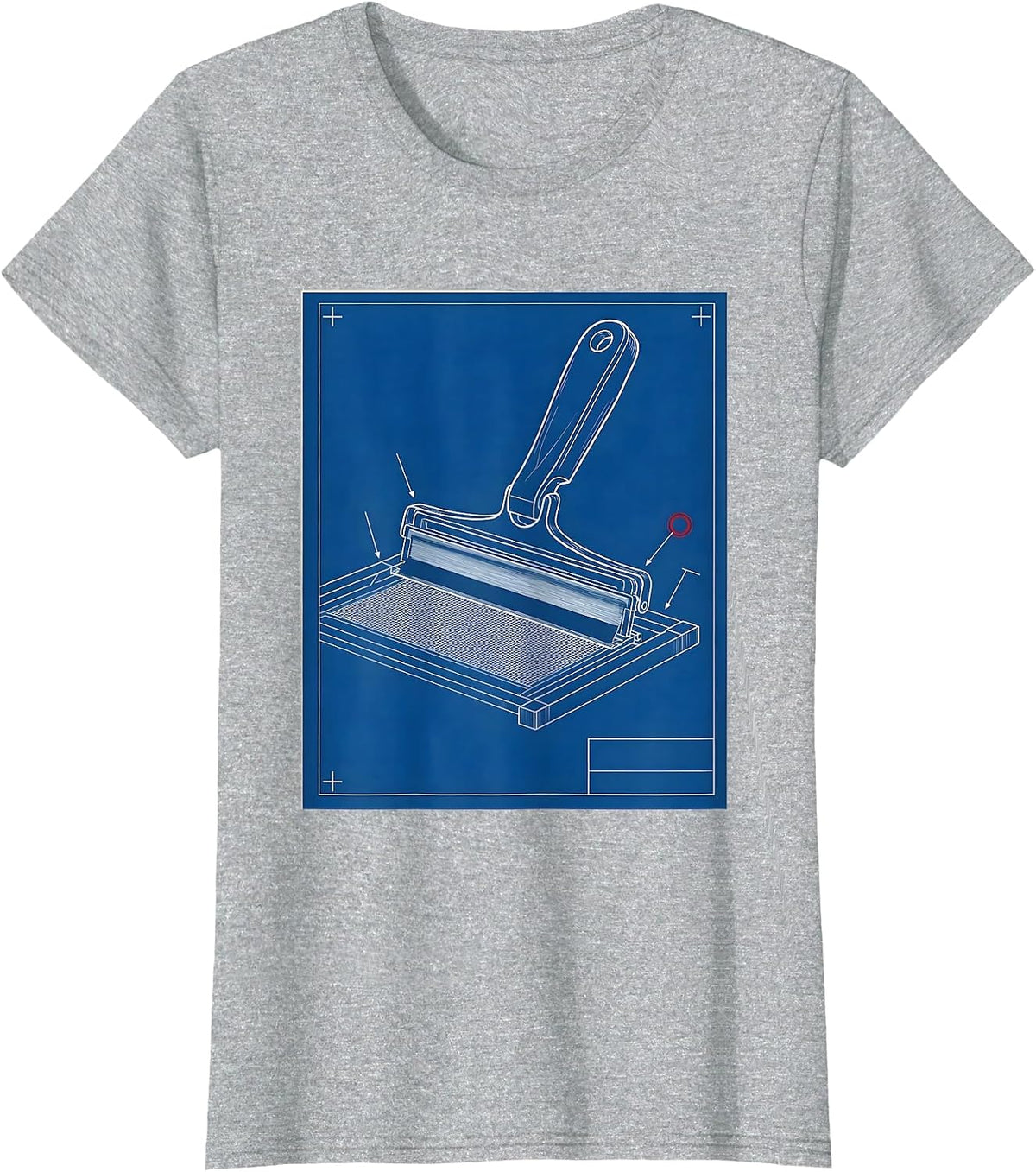 Blueprint Squeegee Artist Art Teacher Technical Humor T-Shirt - Heather Grey