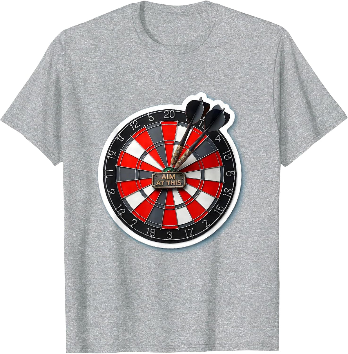 Men's Aim At This Funny Darts Player Target Shooting Humor T-Shirt - Heather Grey
