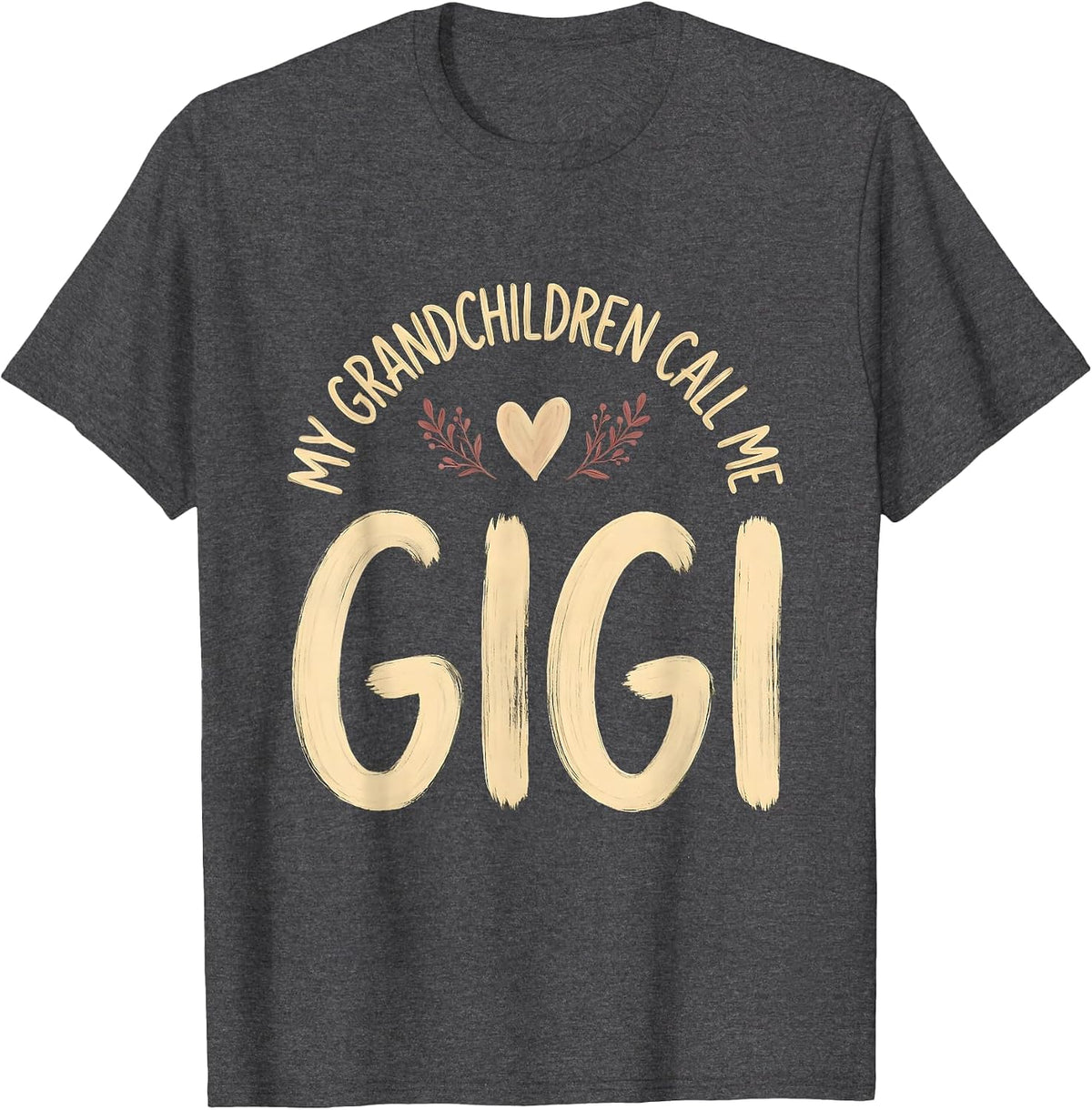 Men's My Grandchildren Call Me Gigi Boho Grandma Gift T-Shirt - Dark Heather Grey
