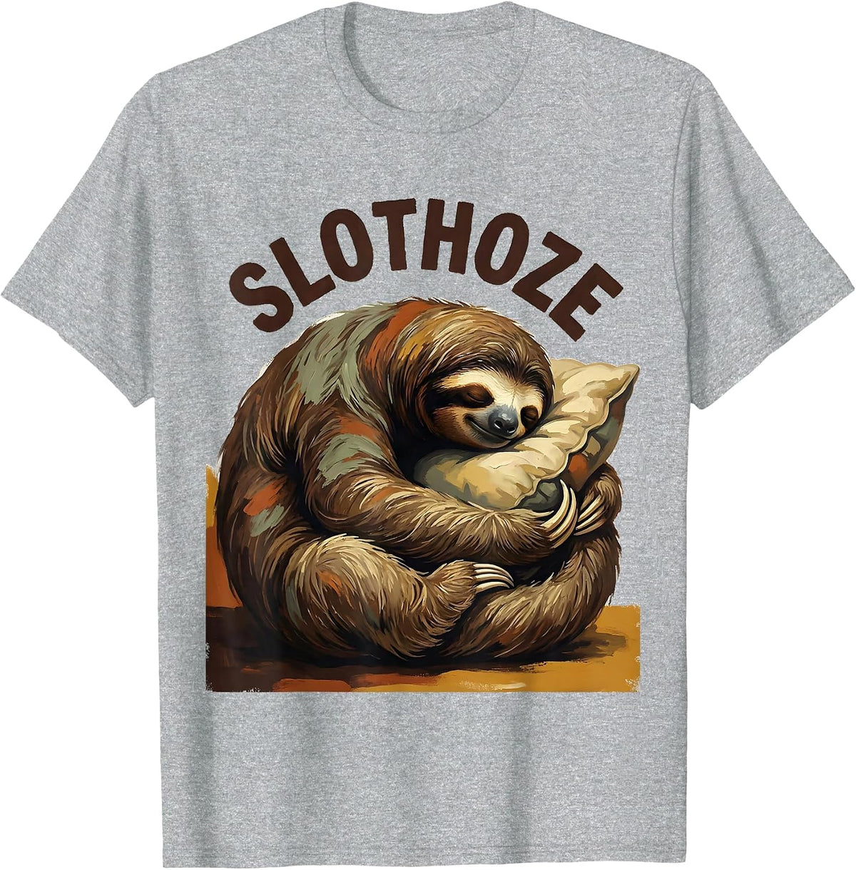 Men's Slothoze Official Sleepshirt Cute Sleeping Sloth Animal T-Shirt - Heather Grey