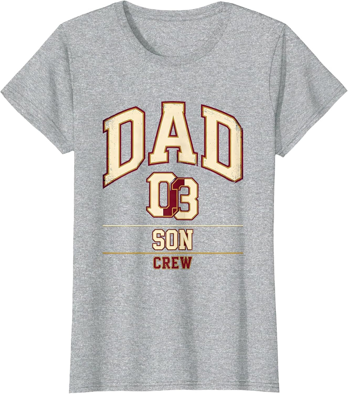 Dad Son Crew Sports Matching Family Matching T-Shirt - Heather Grey