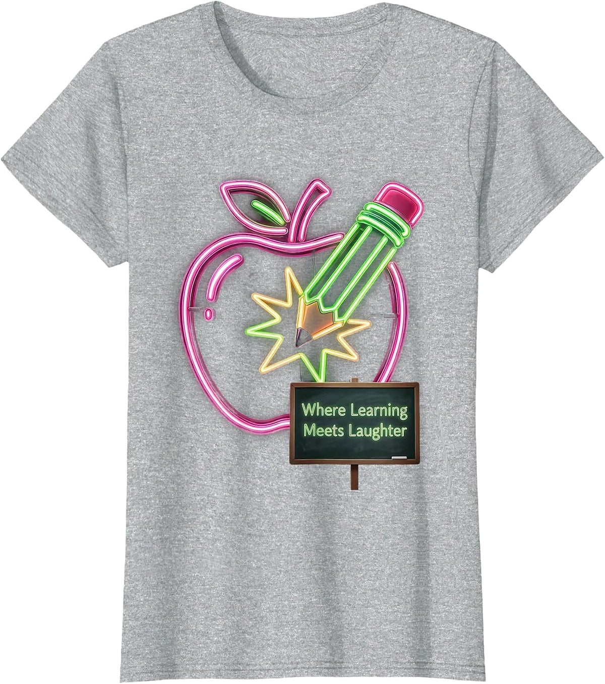 2nd Grade Teacher Where Learning Meets Laughter T-Shirt - Heather Grey