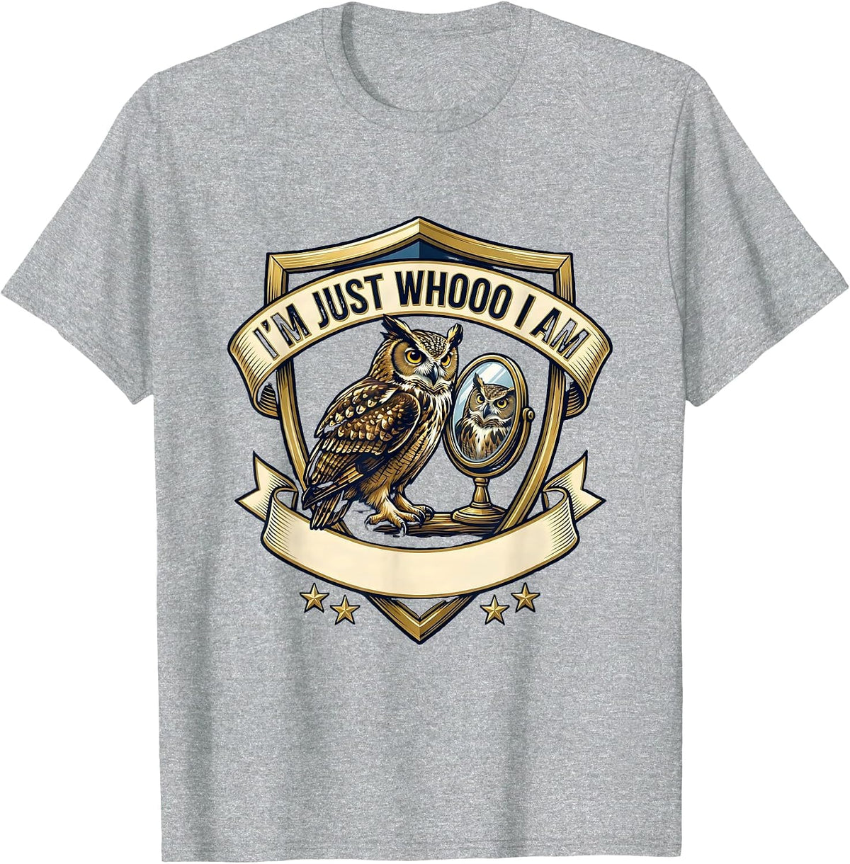 Men's I'm Just Whooo I Am Funny Owl Lover Bird Humor T-Shirt - Heather Grey