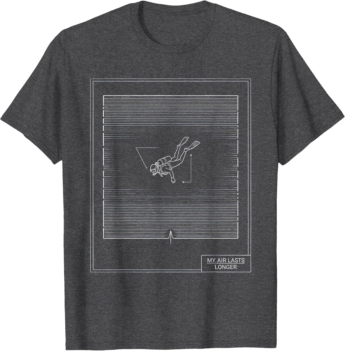 My Air Lasts Longer Funny Scuba Diver Gift Humor T-Shirt - Dark Heather Grey