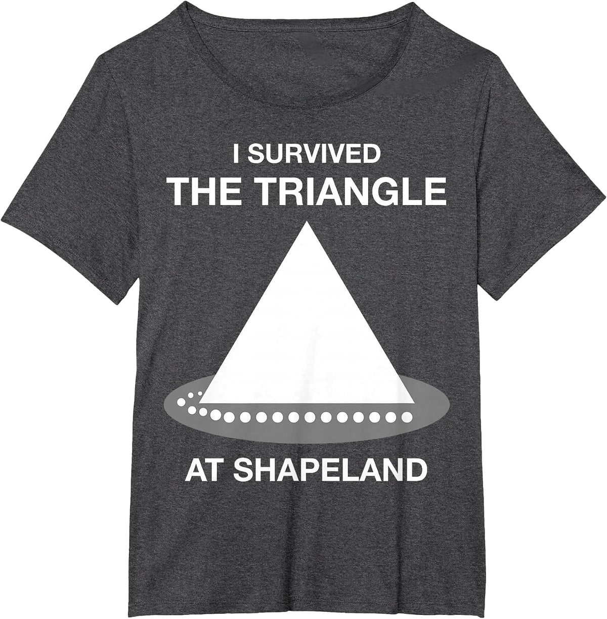 Funny I Survived the Triangle at Shapeland Math Teacher T-Shirt - Dark Heather Grey